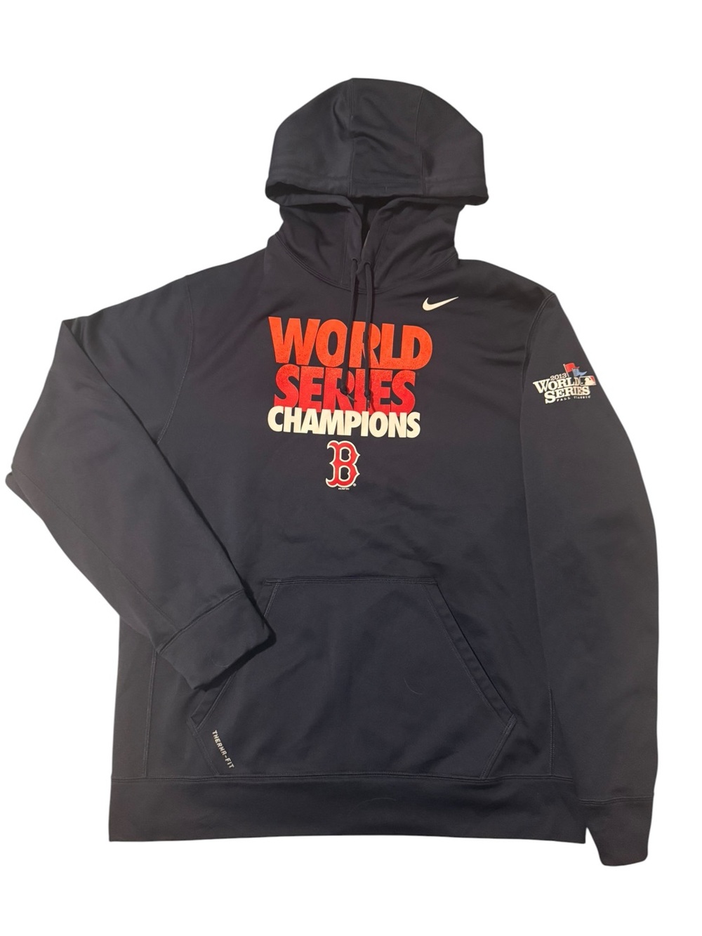Nike Therma Fit Boston Red Sox 2013 World Series Champions Hoodie Mens Large MLB